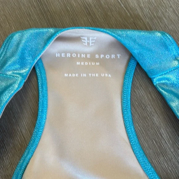 Heroine Sport Blue Metallic Sports Bra - Picture 3 of 7